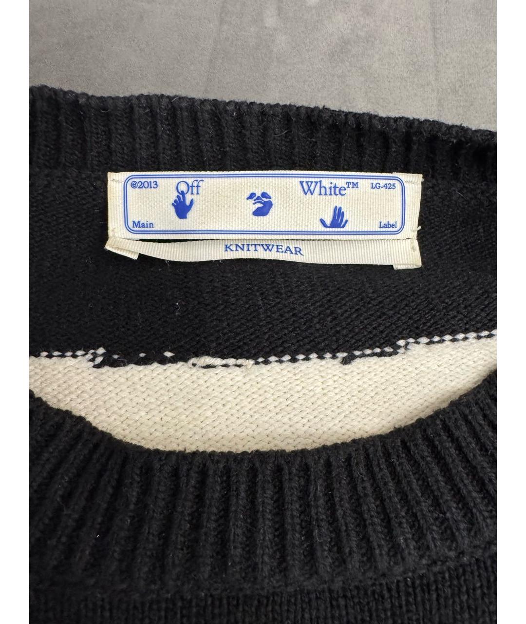 OFF-WHITE Черный хлопковый джемпер / свитер, фото 3