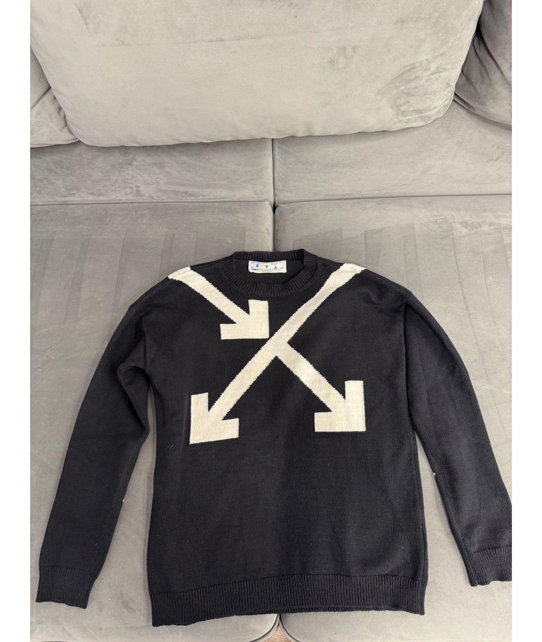 OFF-WHITE Черный хлопковый джемпер / свитер, фото 7