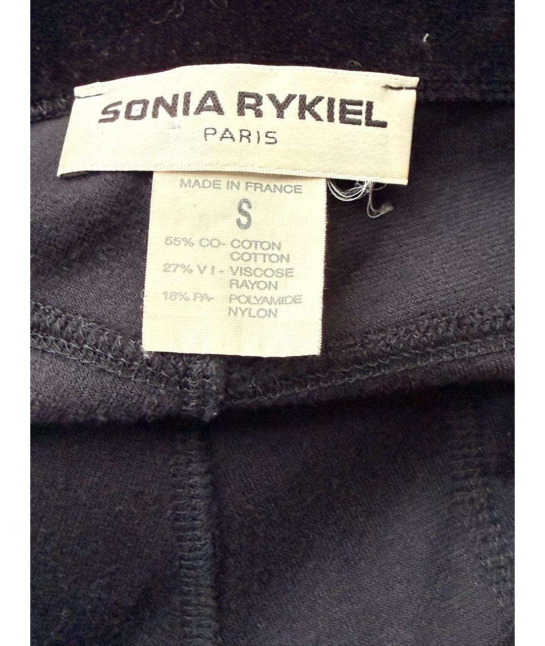 SONIA RYKIEL Черные велюровые брюки узкие, фото 4