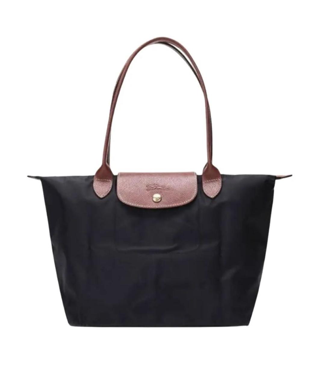 LONGCHAMP Черная тканевая сумка тоут, фото 1