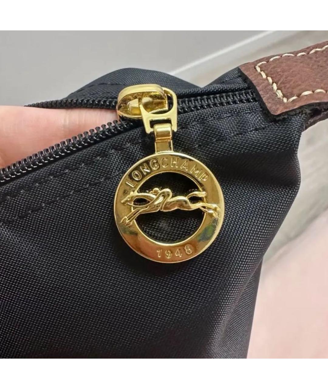 LONGCHAMP Черная тканевая сумка тоут, фото 7