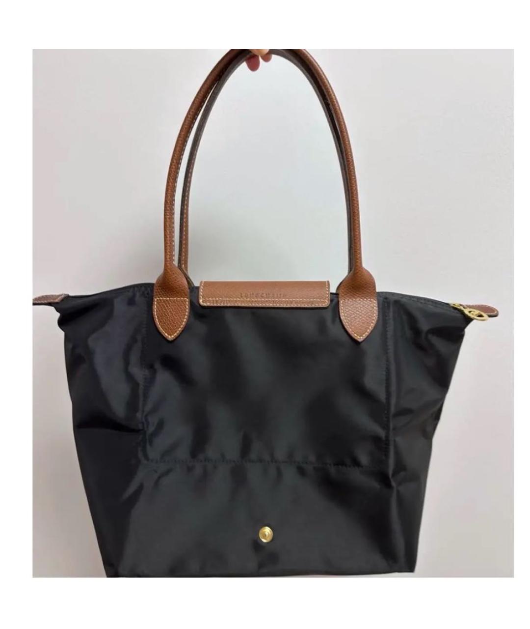 LONGCHAMP Черная тканевая сумка тоут, фото 6