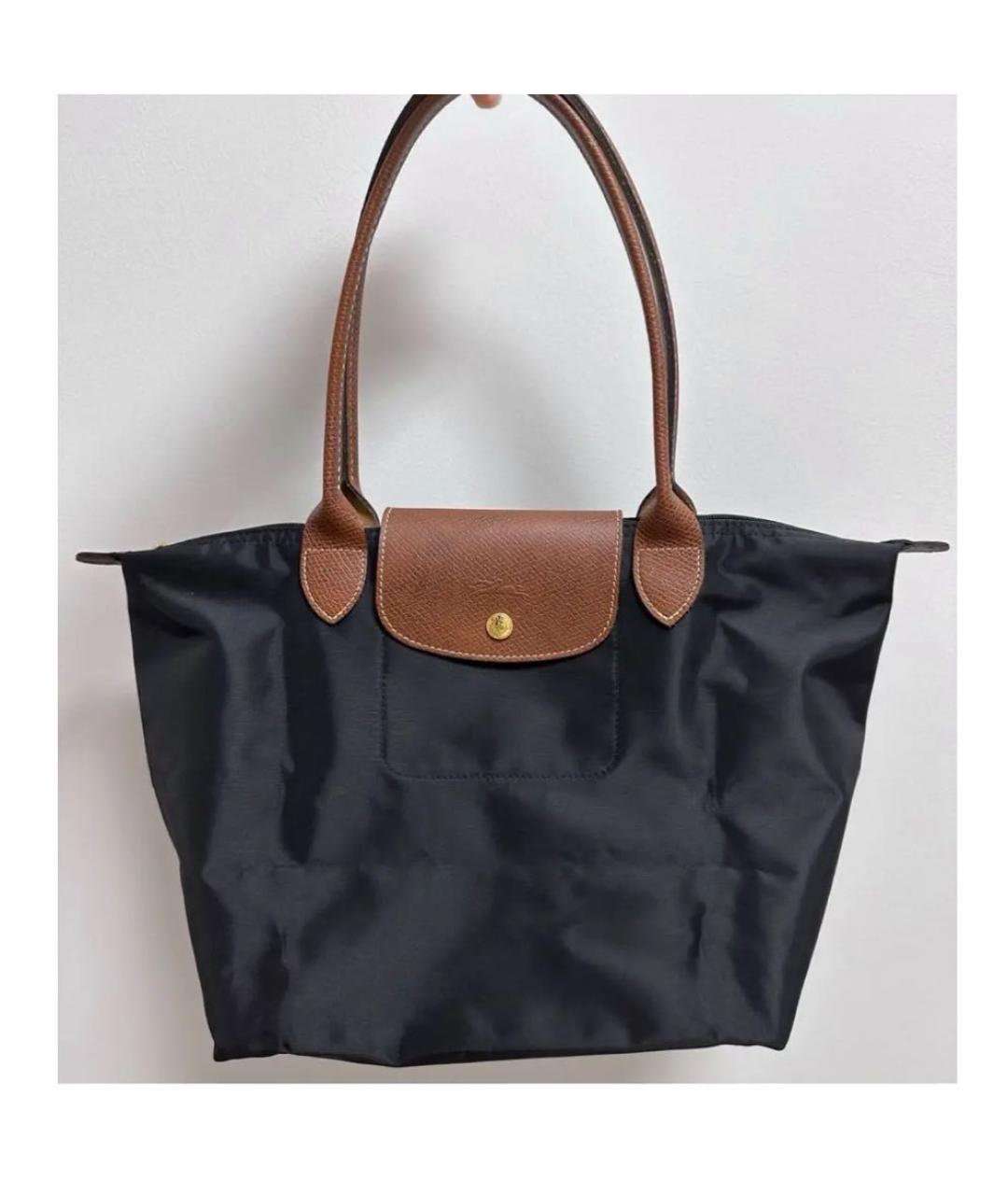 LONGCHAMP Черная тканевая сумка тоут, фото 5