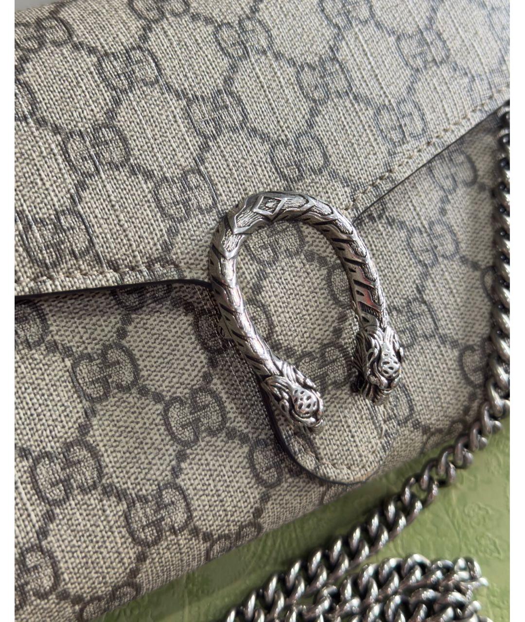 GUCCI Бежевая кожаная сумка через плечо, фото 7