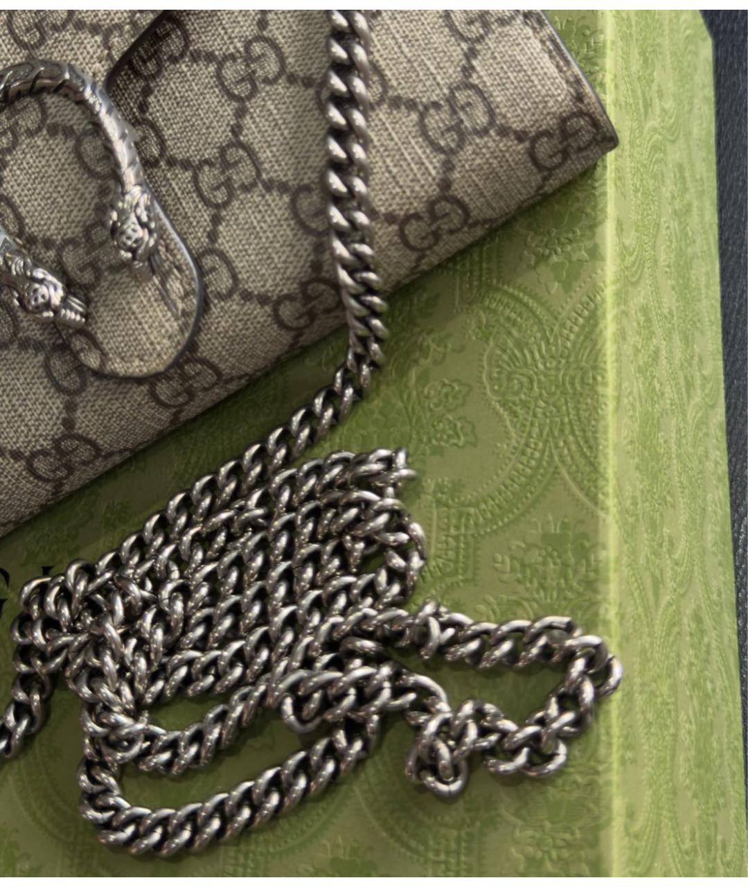 GUCCI Бежевая кожаная сумка через плечо, фото 5