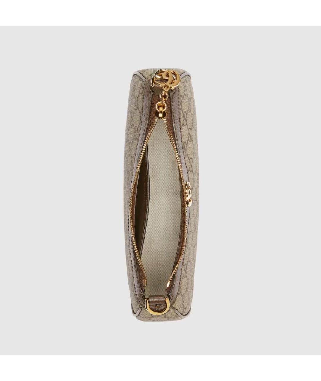 GUCCI Бежевая кожаная сумка через плечо, фото 4