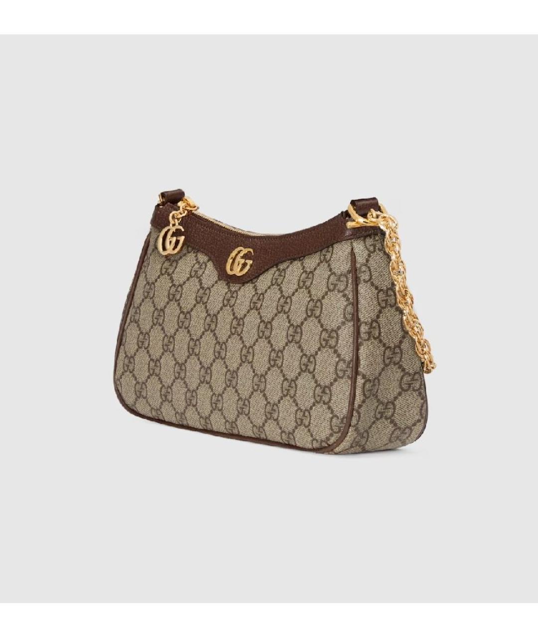 GUCCI Бежевая кожаная сумка через плечо, фото 2
