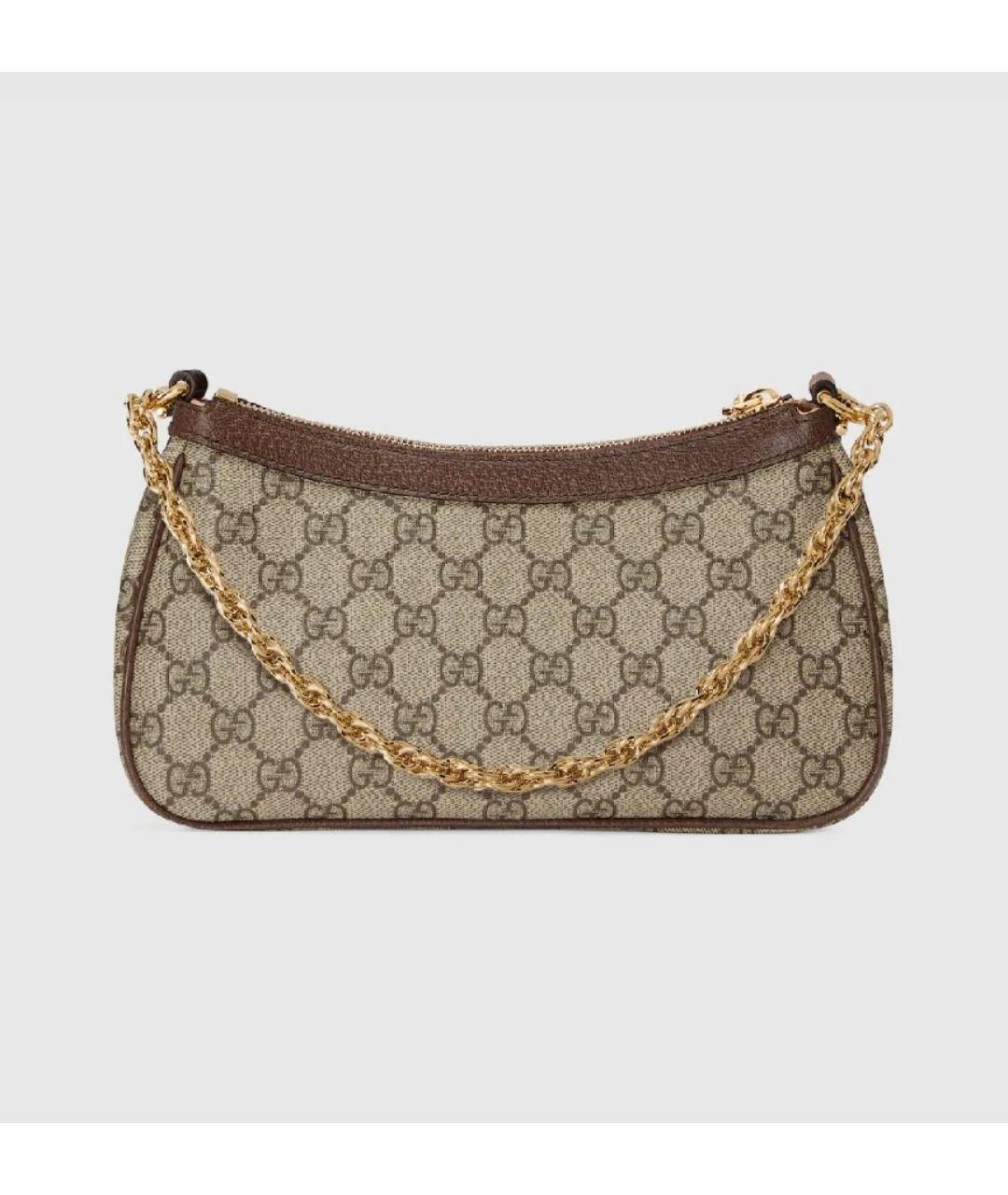 GUCCI Бежевая кожаная сумка через плечо, фото 3