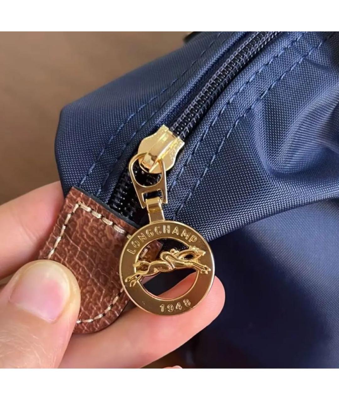 LONGCHAMP Темно-синяя тканевая сумка тоут, фото 8