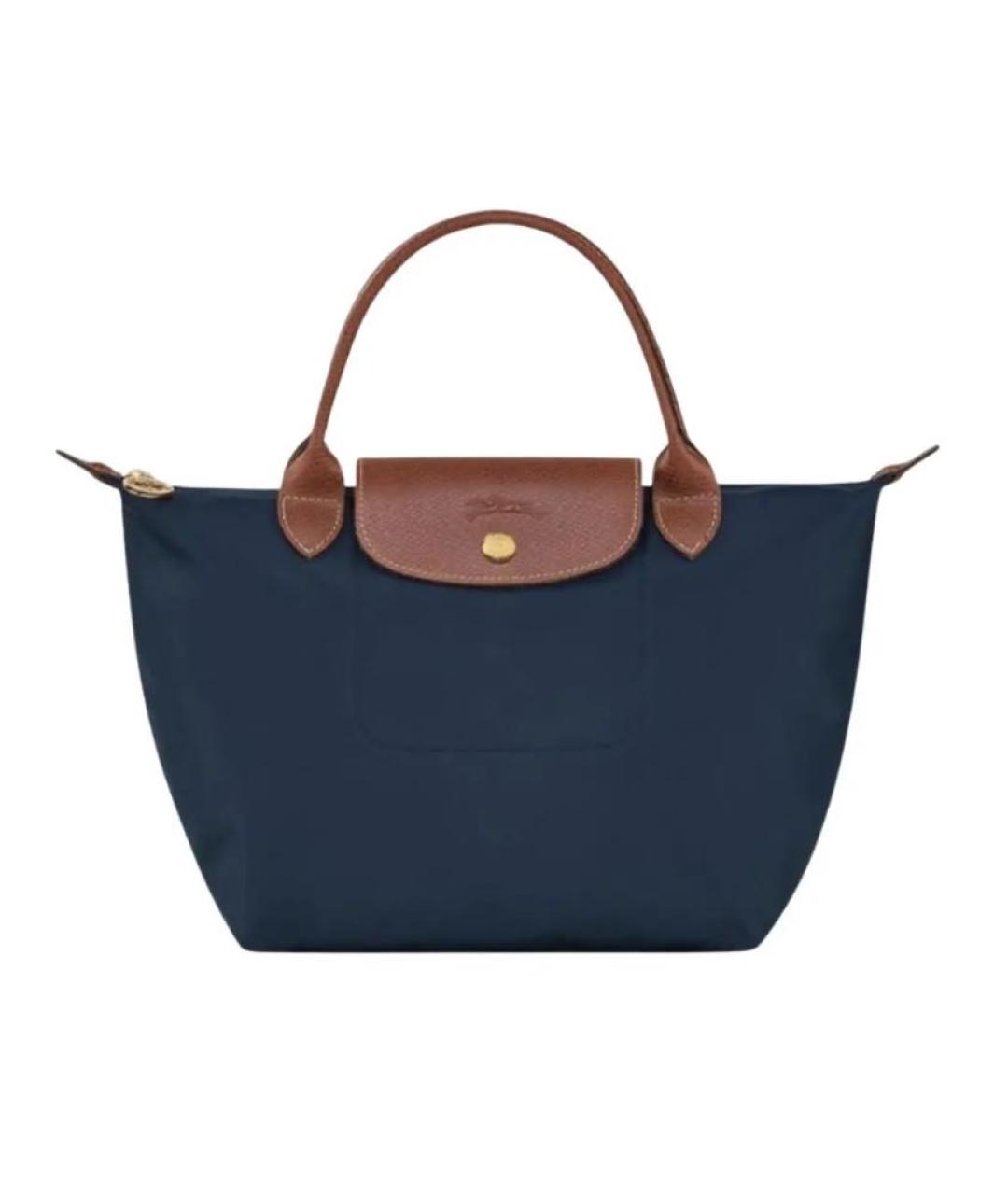 LONGCHAMP Темно-синяя тканевая сумка тоут, фото 1