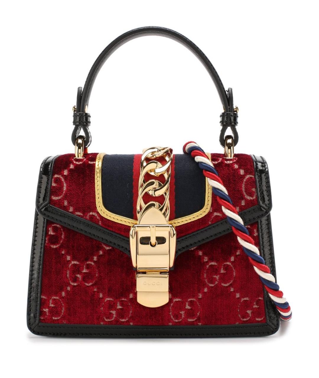 GUCCI Бордовая кожаная сумка через плечо, фото 9