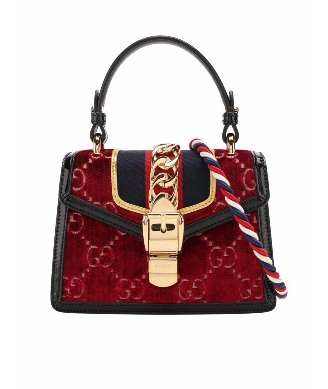 GUCCI Бордовая кожаная сумка через плечо, фото 1