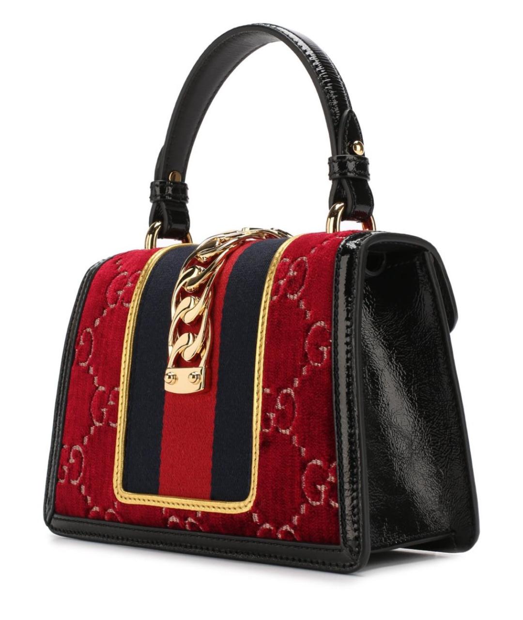 GUCCI Бордовая кожаная сумка через плечо, фото 2
