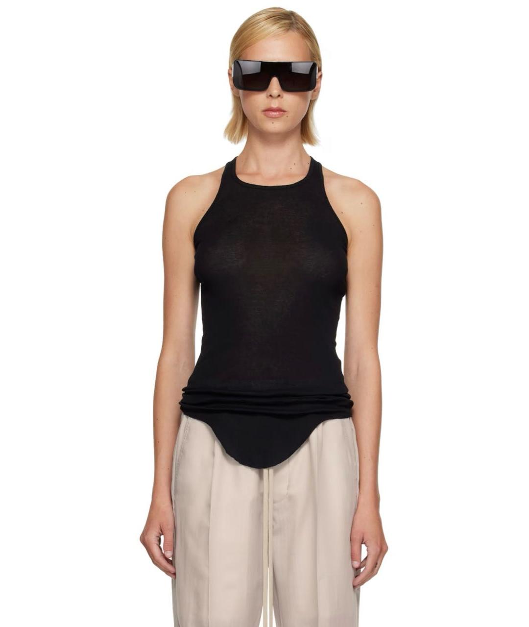 RICK OWENS DRKSHDW Черная хлопковая майка, фото 5