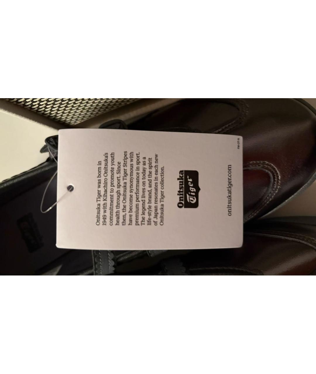 ONITSUKA TIGER Антрацитовые кожаные балетки, фото 6