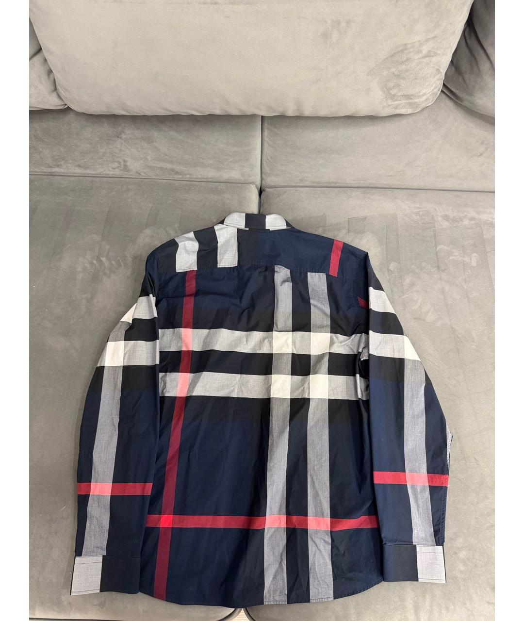 BURBERRY Темно-синяя хлопковая кэжуал рубашка, фото 2