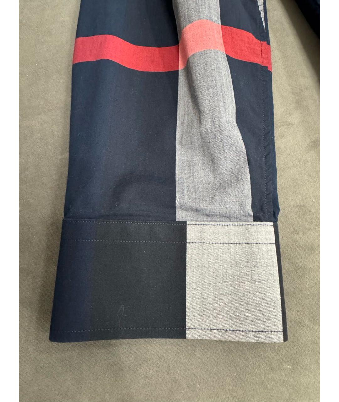 BURBERRY Темно-синяя хлопковая кэжуал рубашка, фото 4