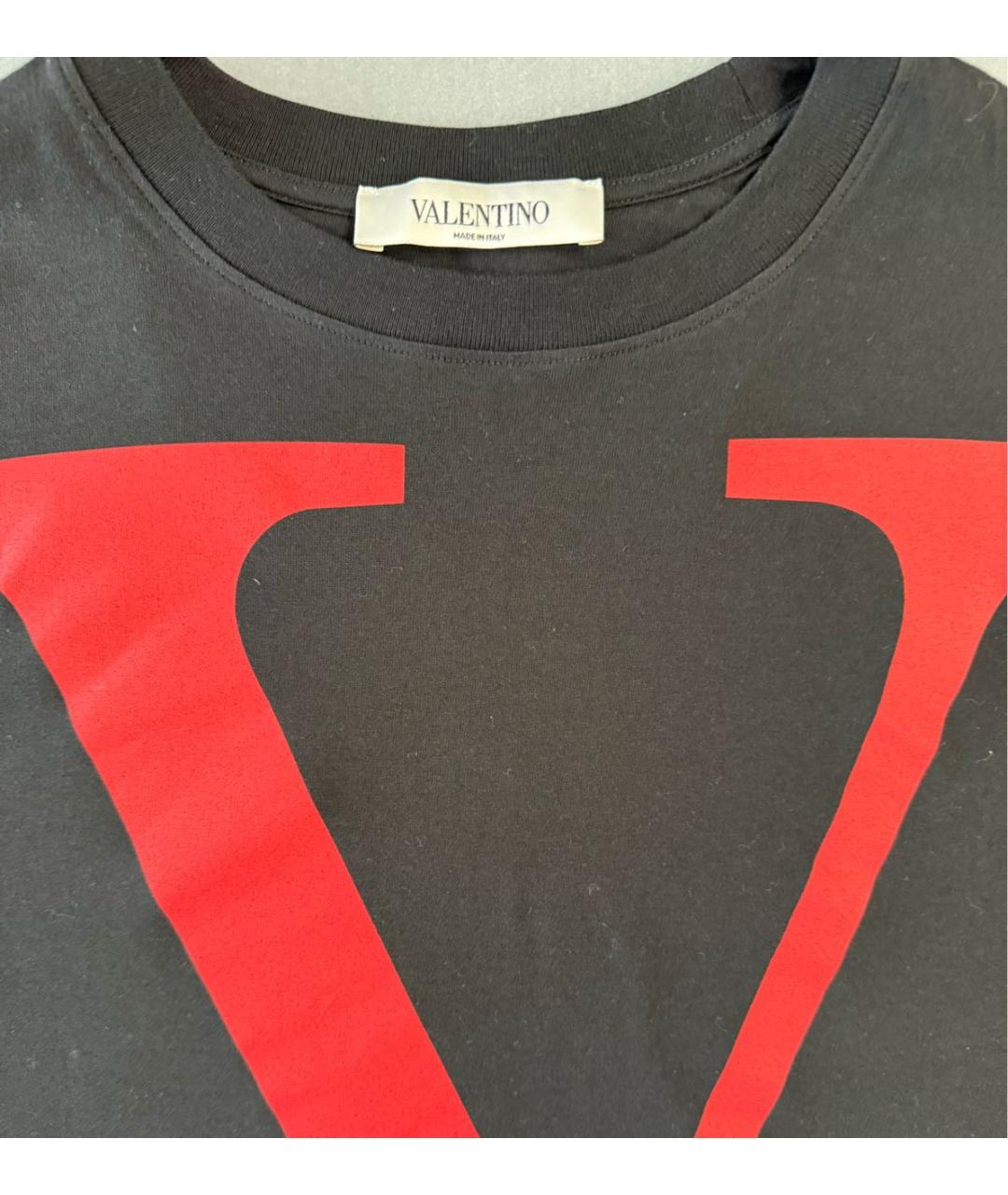 VALENTINO Черная хлопковая футболка, фото 3