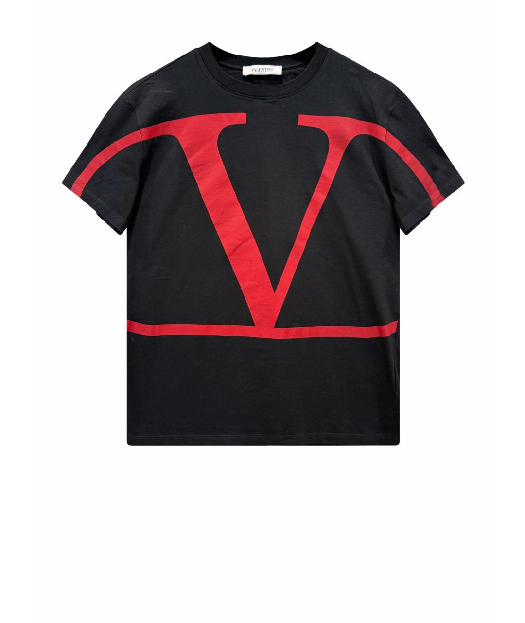 VALENTINO Черная хлопковая футболка, фото 1