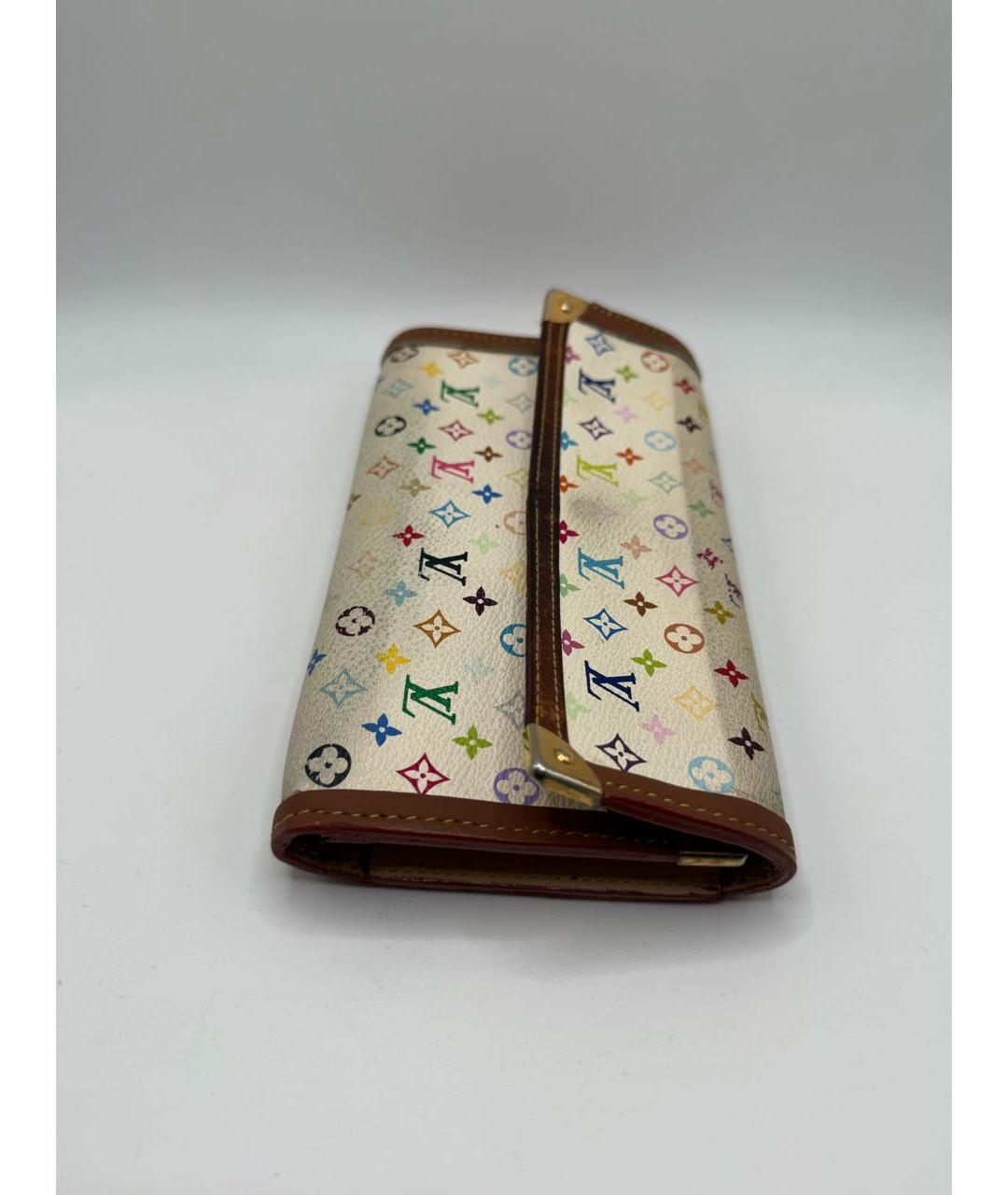 LOUIS VUITTON Белый кожаный кошелек, фото 2