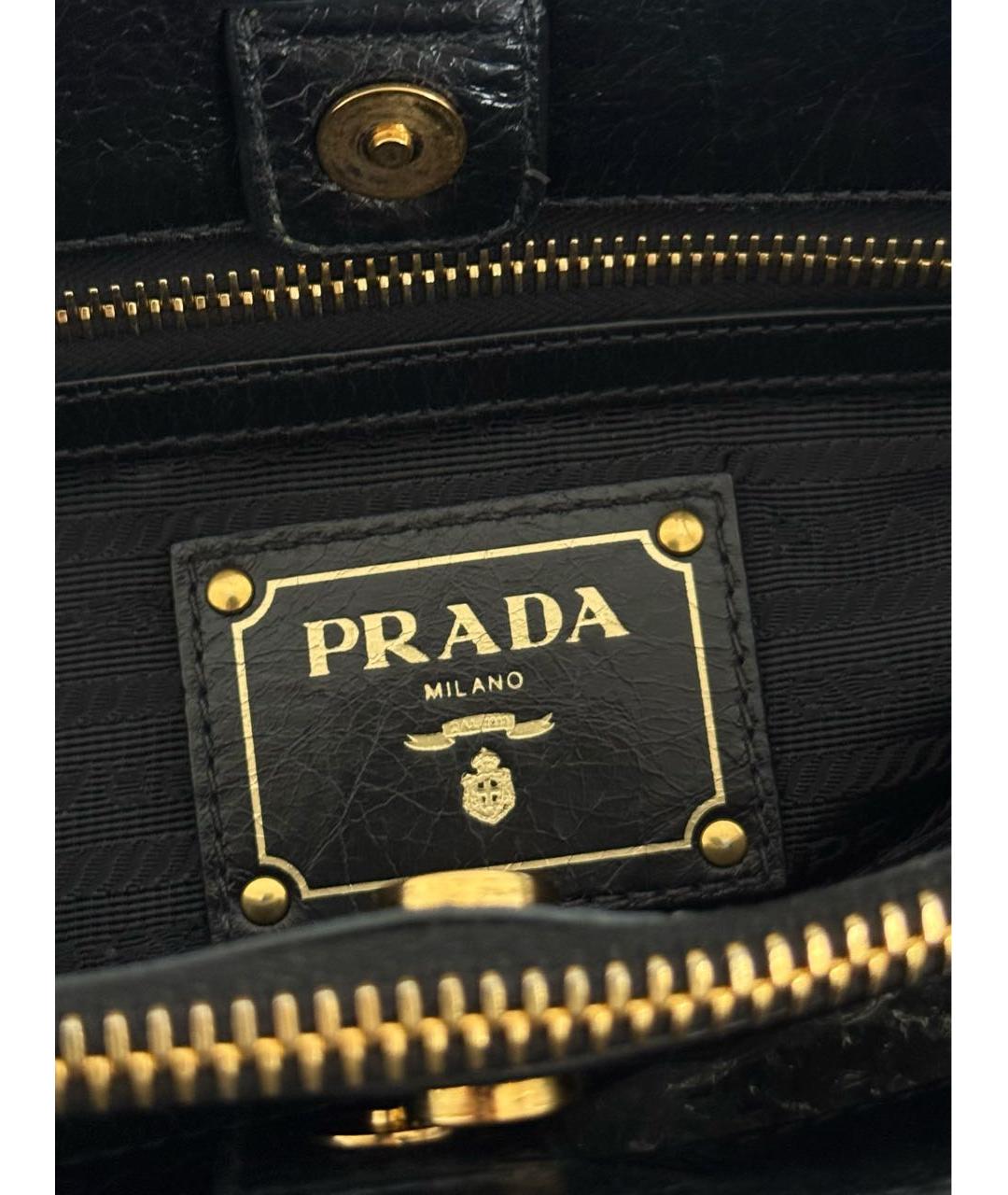 PRADA Черная кожаная сумка через плечо, фото 8