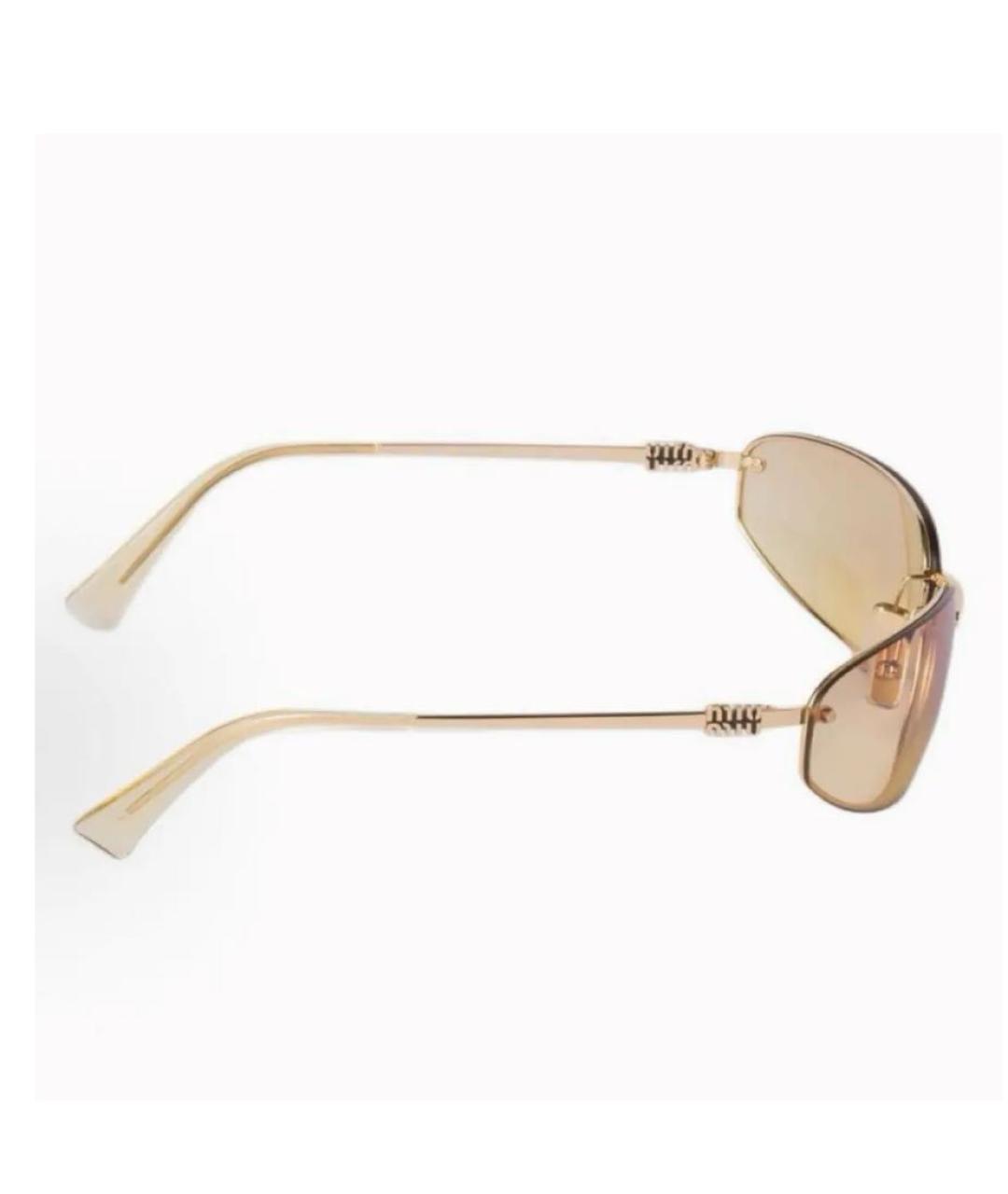 MIU MIU Золотые металлические солнцезащитные очки, фото 3