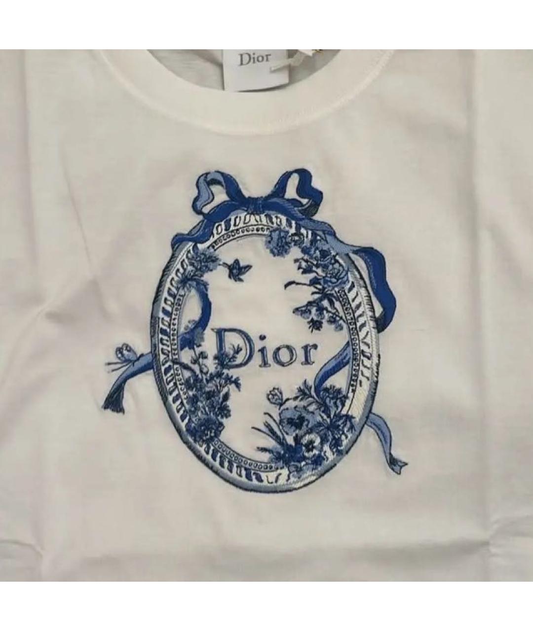 CHRISTIAN DIOR Белая хлопковая футболка, фото 6