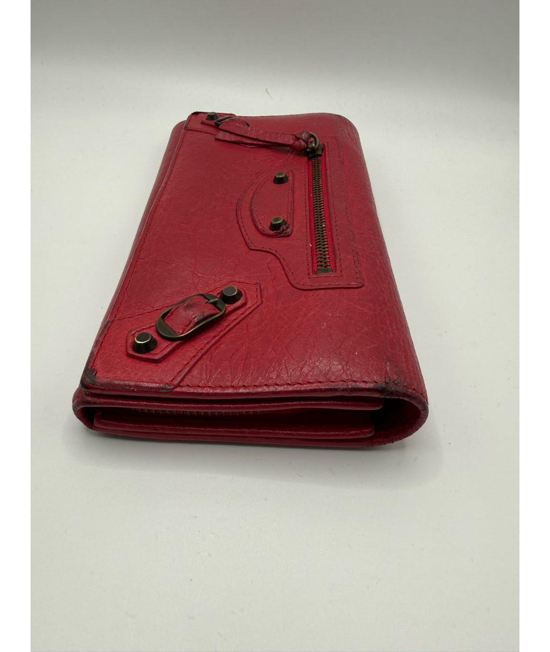 BALENCIAGA Красный кожаный кошелек, фото 3