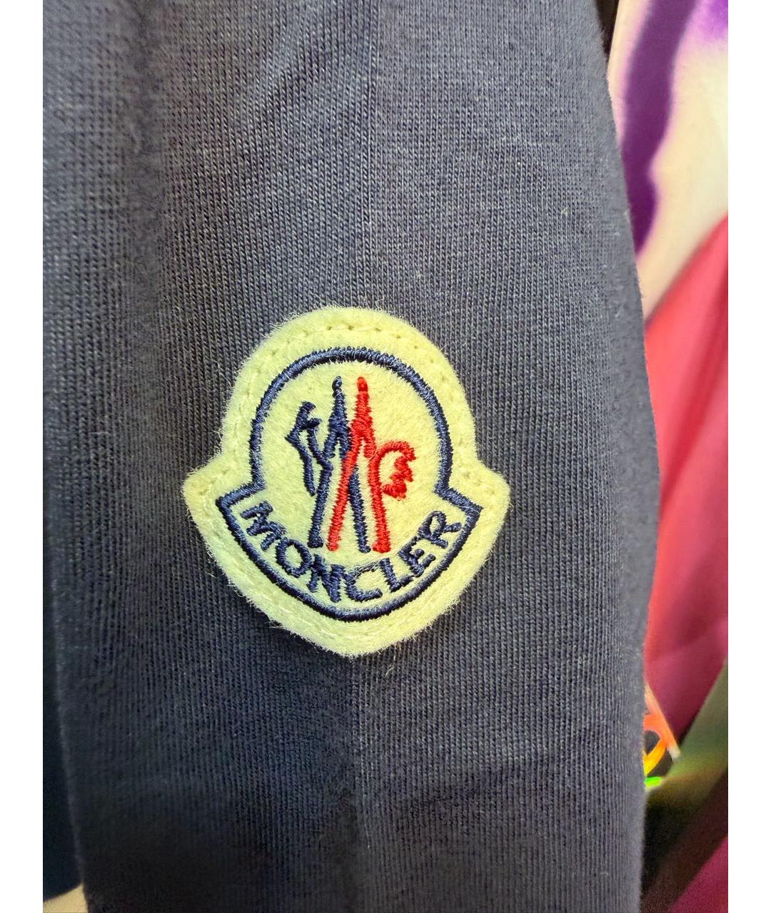 MONCLER Черная хлопковая футболка, фото 4