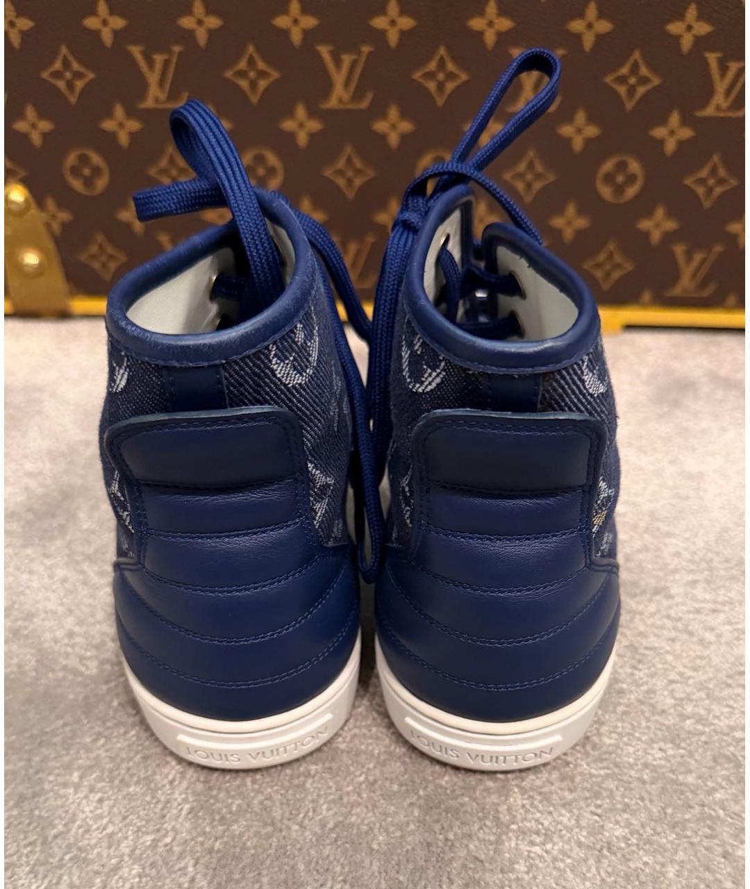 LOUIS VUITTON Темно-синие текстильные кеды, фото 3