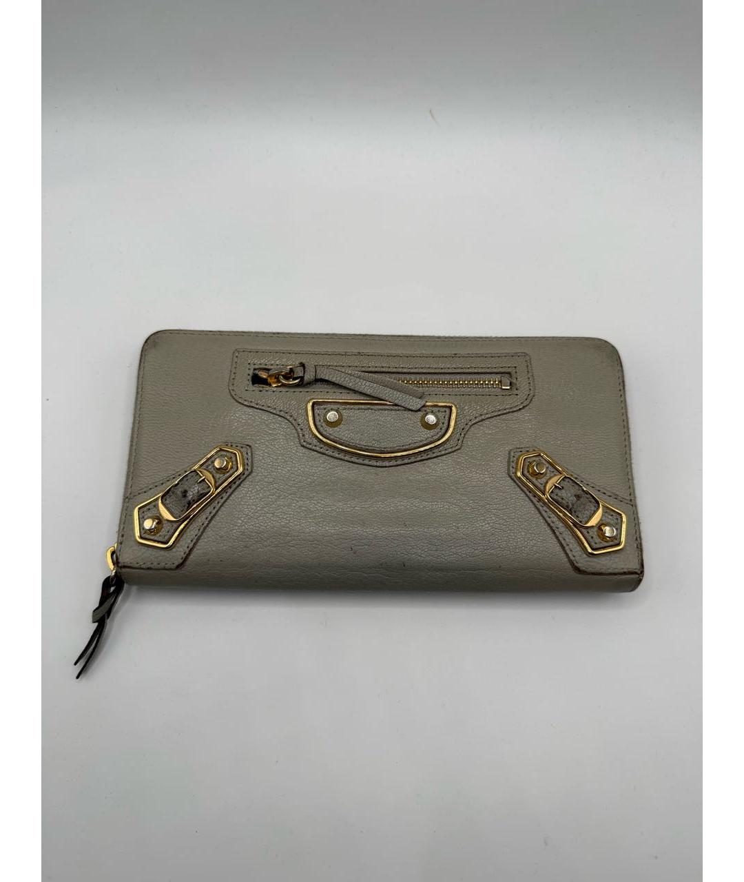 BALENCIAGA Серый кожаный кошелек, фото 7