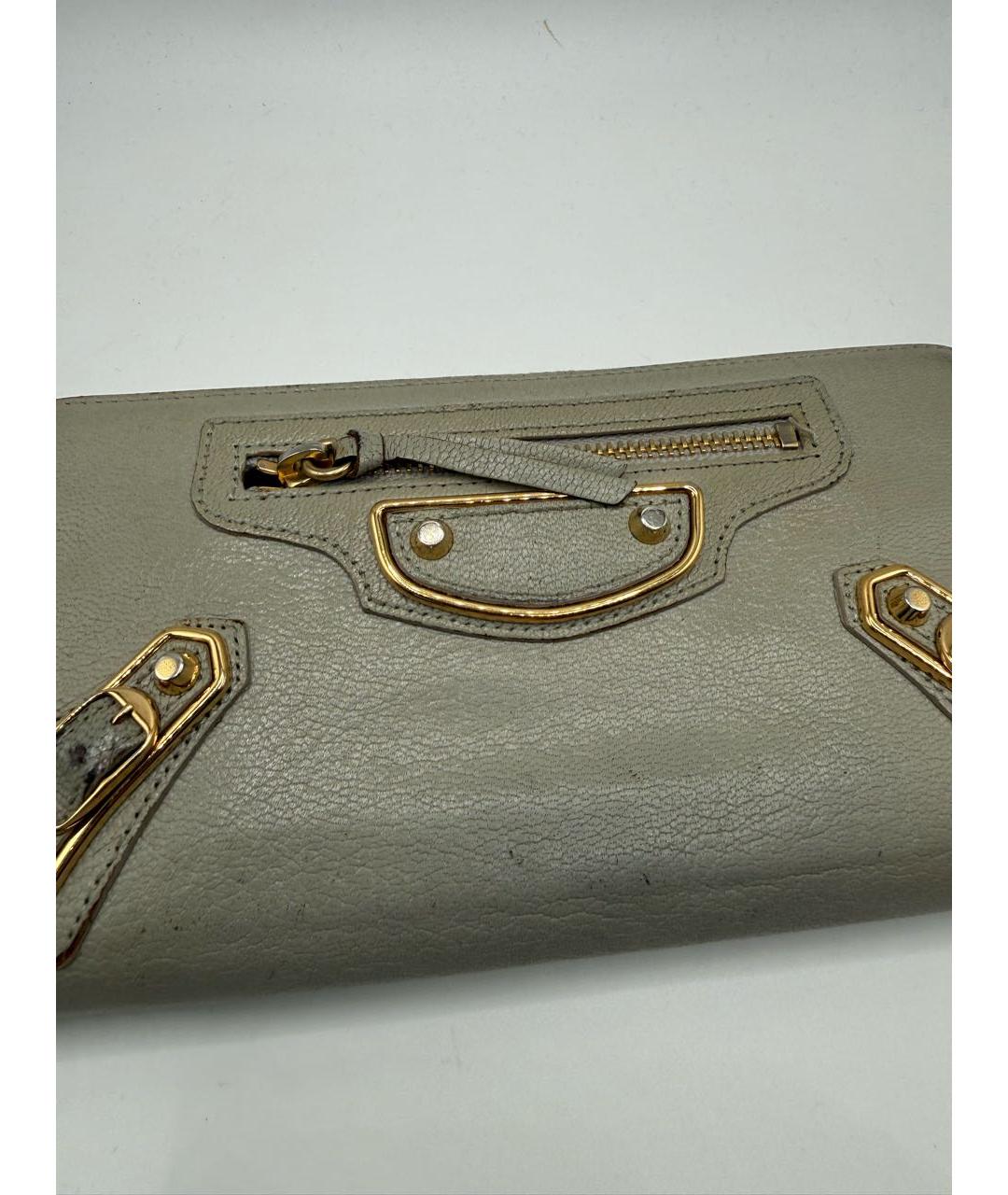 BALENCIAGA Серый кожаный кошелек, фото 2