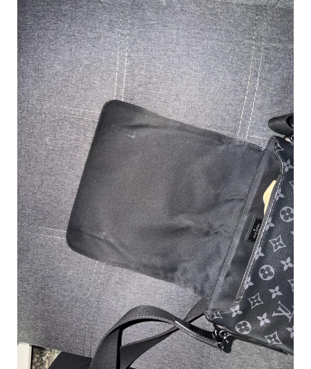 LOUIS VUITTON Черная кожаная сумка на плечо, фото 4