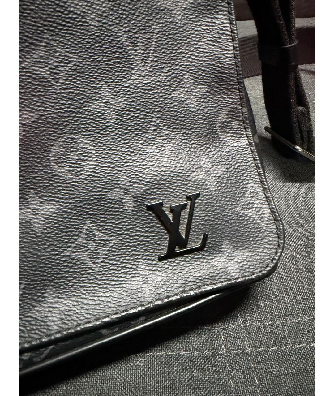 LOUIS VUITTON Черная кожаная сумка на плечо, фото 2