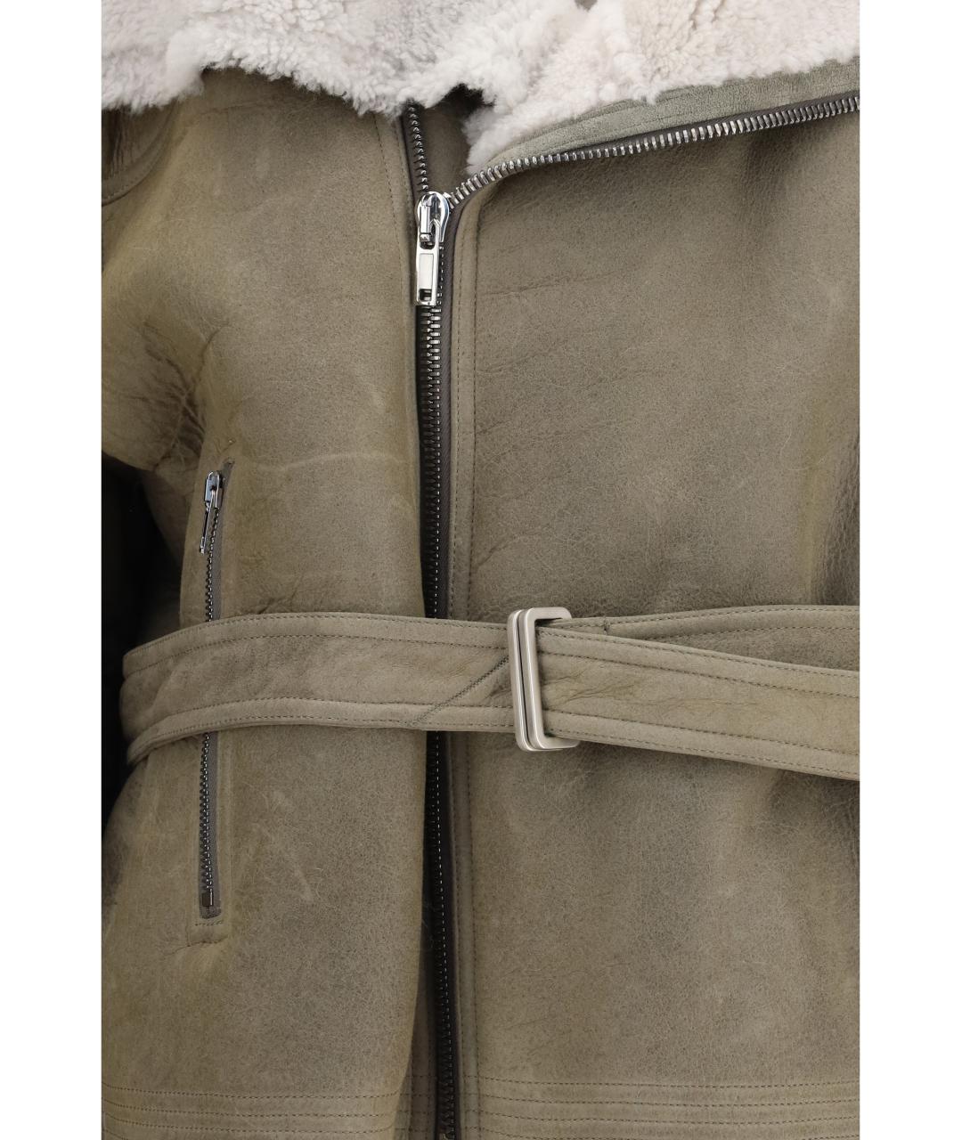 RICK OWENS Серая меховая дубленка, фото 3