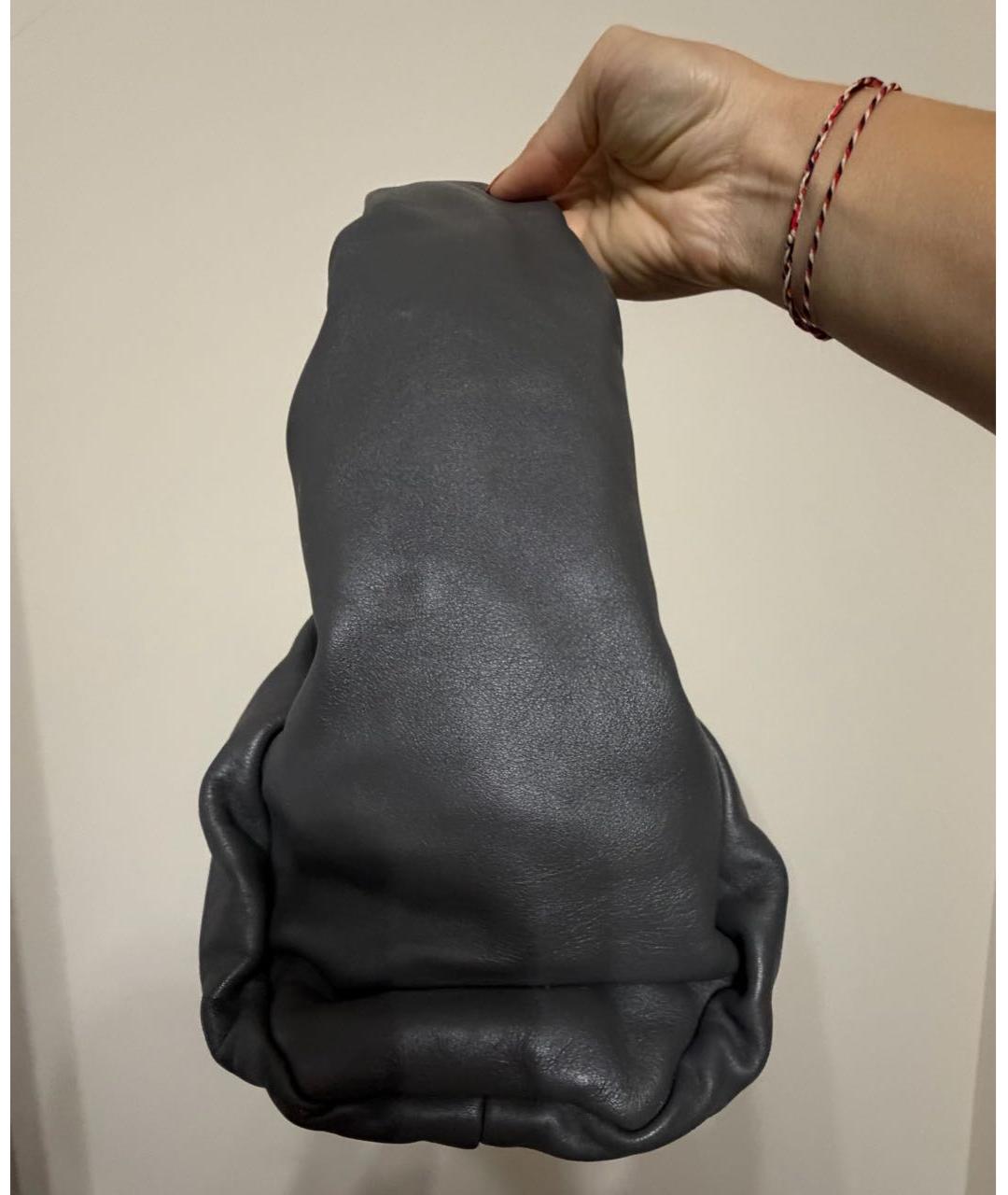BOTTEGA VENETA Антрацитовая кожаная сумка с короткими ручками, фото 2