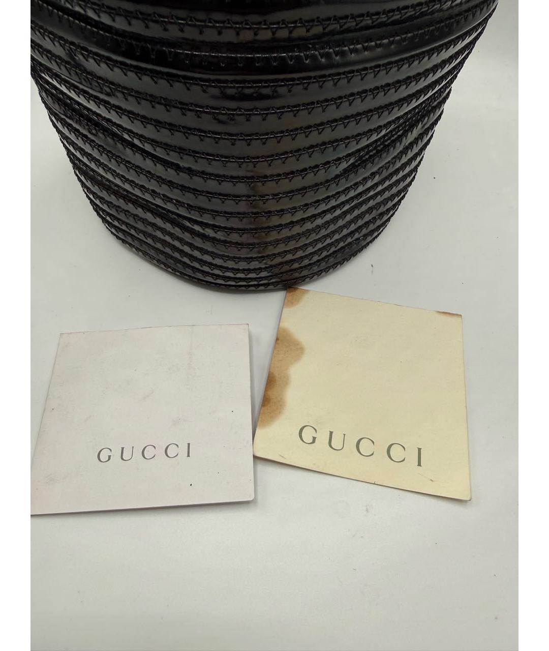 GUCCI Черная кожаная сумка с короткими ручками, фото 5