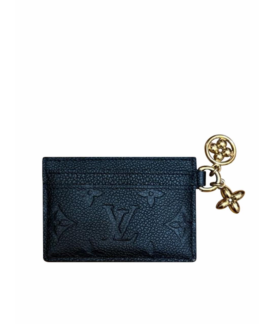 LOUIS VUITTON Черный кожаный кардхолдер, фото 1