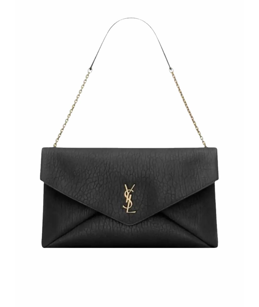 SAINT LAURENT Черная кожаная сумка через плечо, фото 1