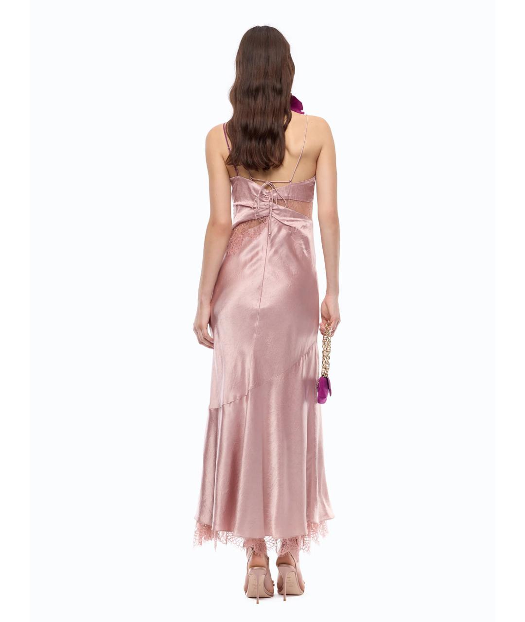 PINKO Розовое ацетатное коктейльное платье, фото 5