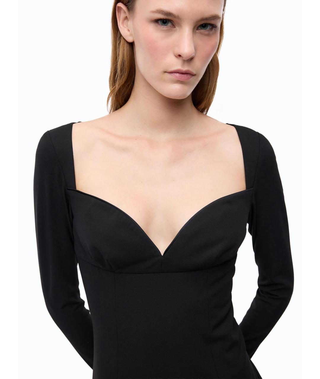PINKO Черное полиэстеровое коктейльное платье, фото 4