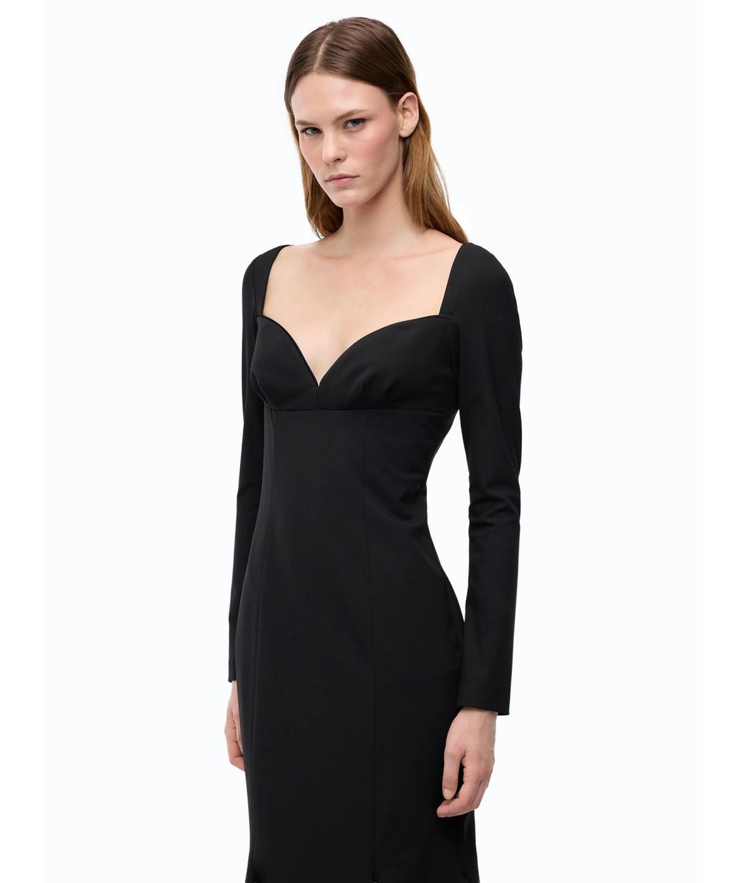 PINKO Черное полиэстеровое коктейльное платье, фото 3