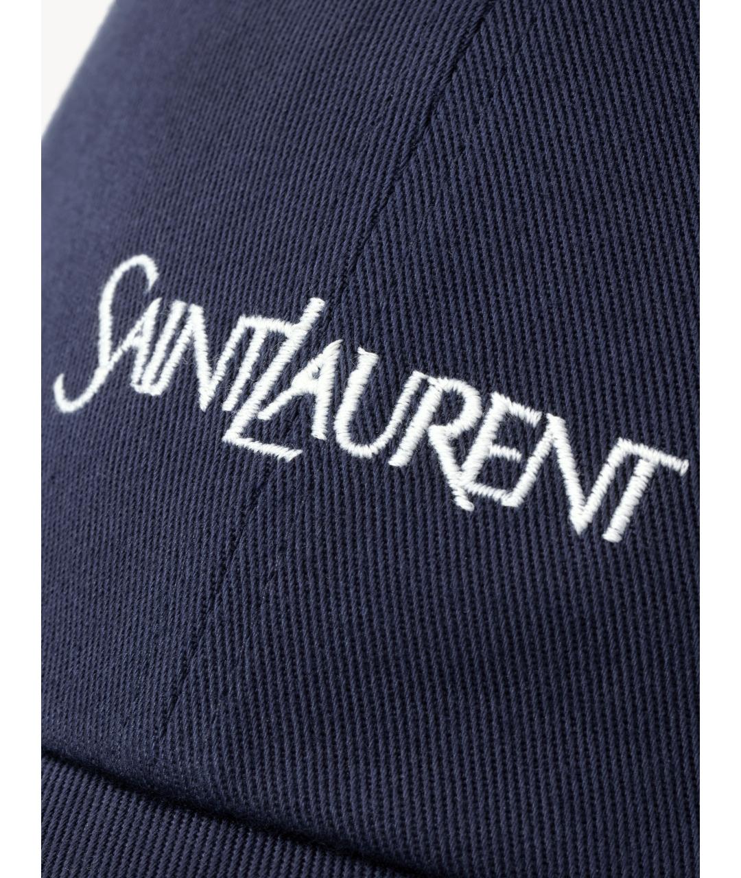 SAINT LAURENT Синяя хлопковая кепка, фото 4