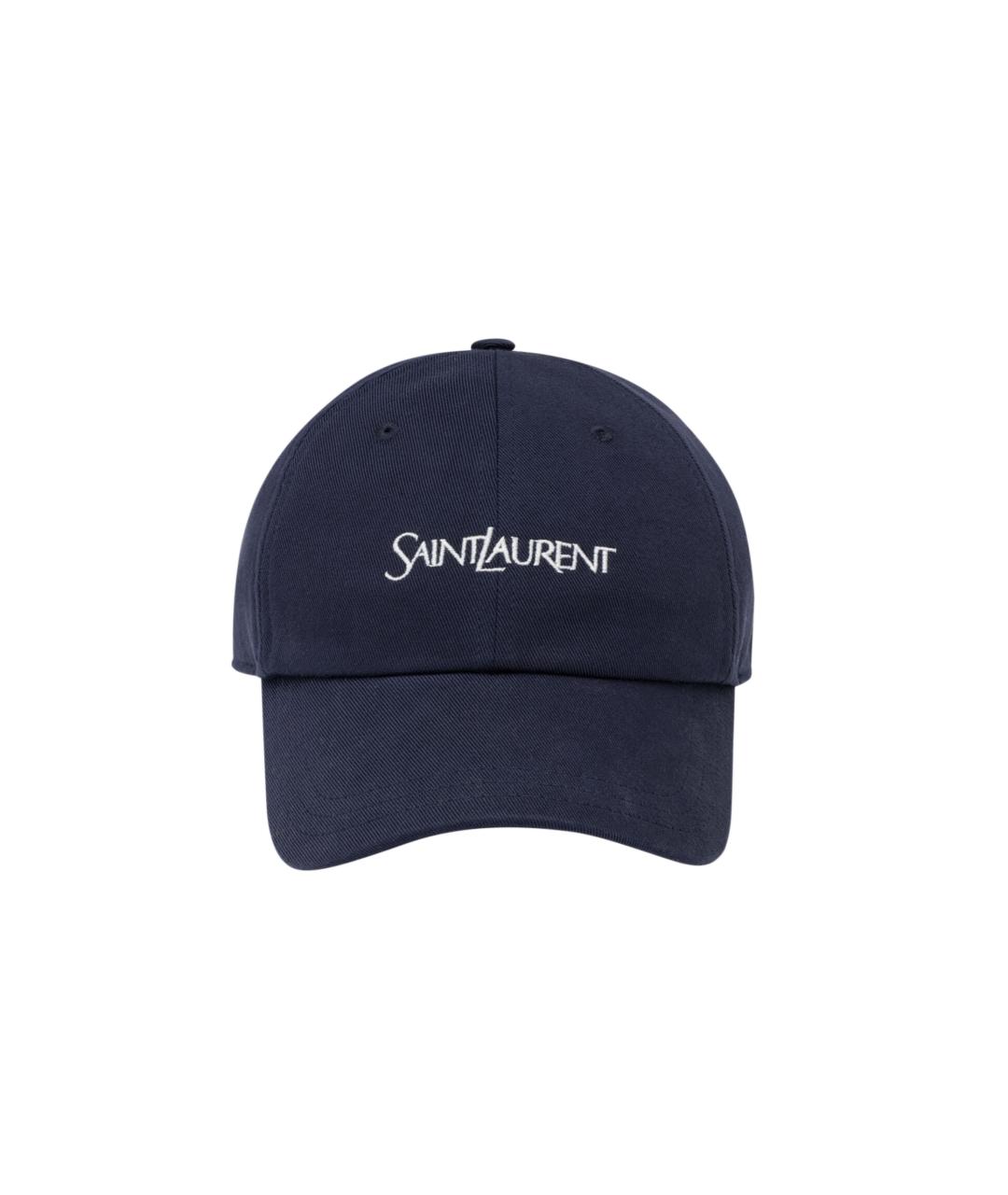 SAINT LAURENT Синяя хлопковая кепка, фото 1
