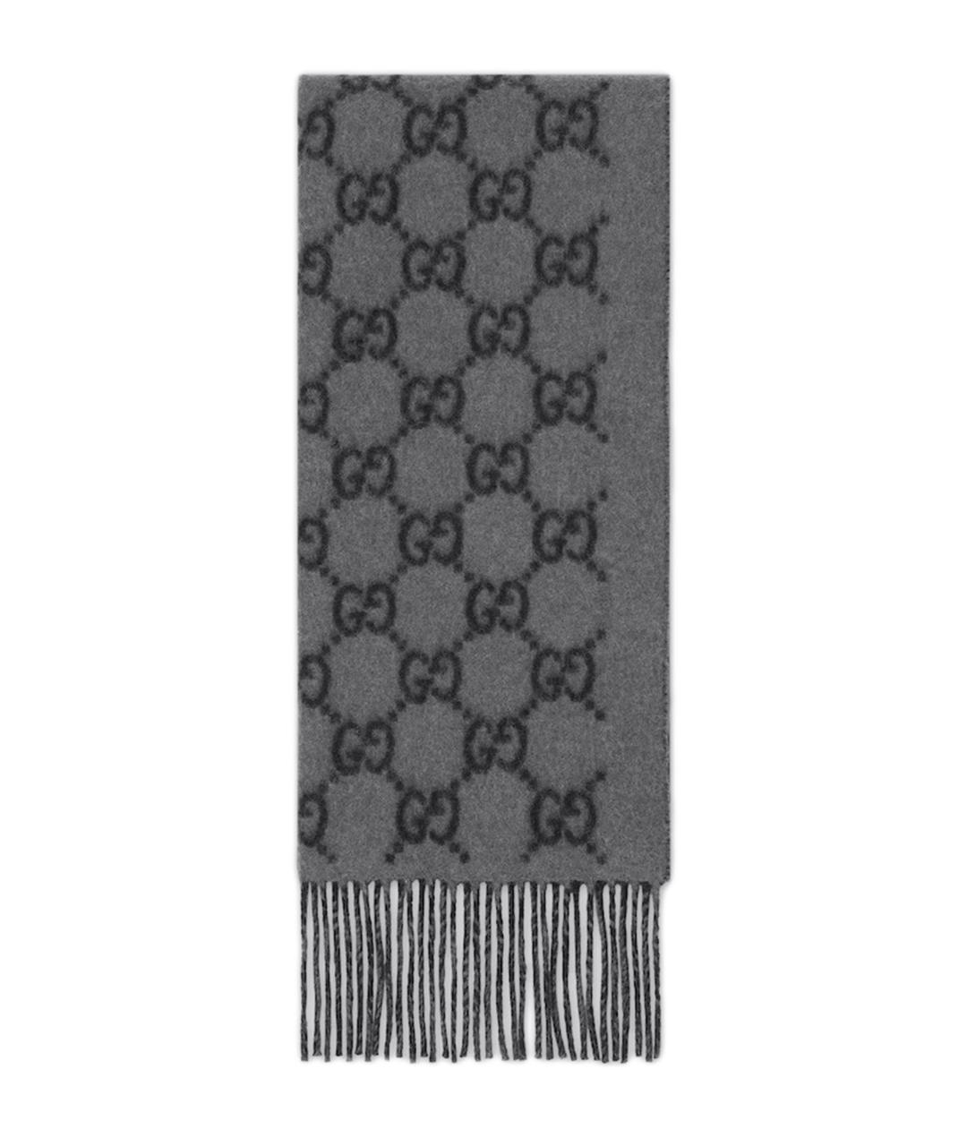 GUCCI Серый кашемировый шарф, фото 1