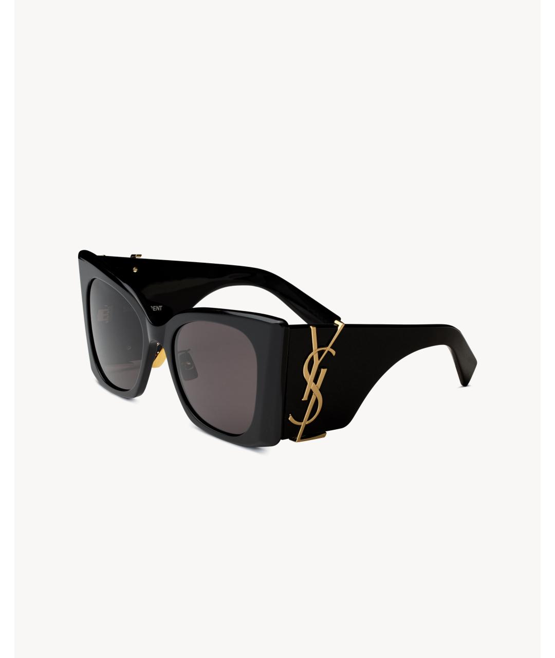 SAINT LAURENT Черные пластиковые солнцезащитные очки, фото 2