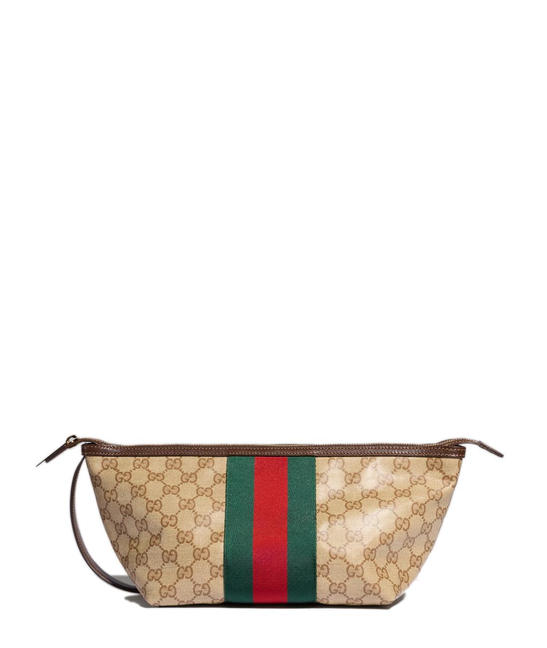 GUCCI Бежевая сумка через плечо из канвы, фото 1