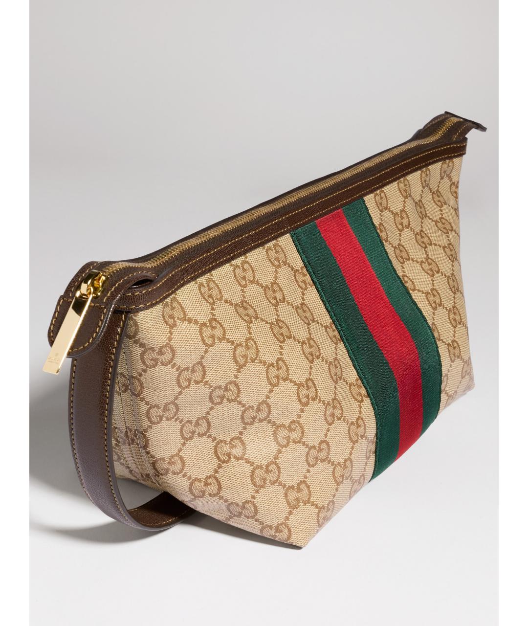GUCCI Бежевая сумка через плечо из канвы, фото 4