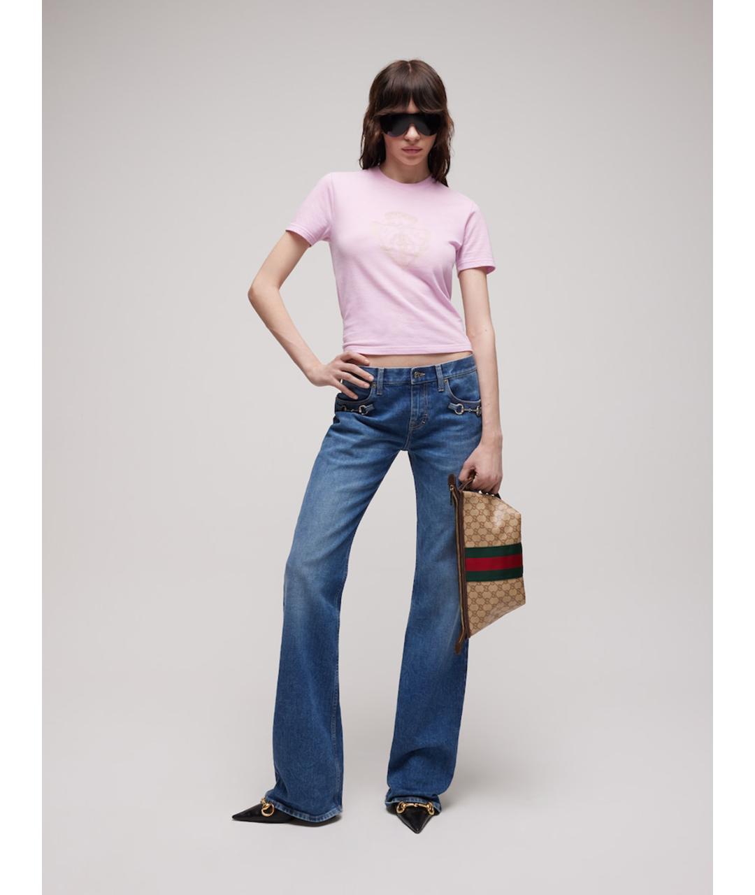 GUCCI Бежевая сумка через плечо из канвы, фото 2