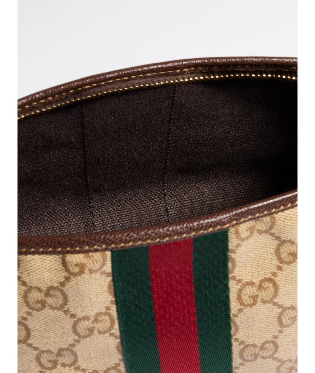 GUCCI Бежевая сумка через плечо из канвы, фото 7